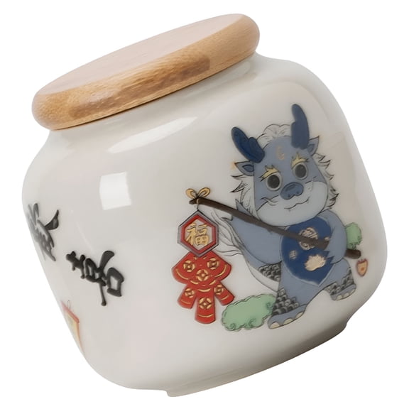 ACDANC 2026 New Dog Treat Container Kitchen Canister Candy Tin Small Ceramic Tea Holder Jar with Airtight Lid Pot Ceramics