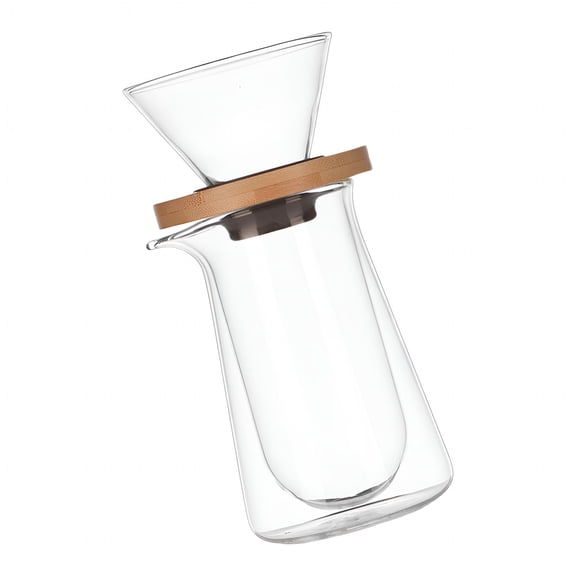 ACDANC 2026 New Double Wall Glass Manual Coffee Maker Pours Over Glass Carafe with Dripper Set Pour Over Coffee Maker,For Home, Office, Kitchen