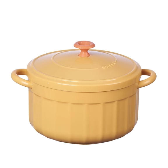 ACDANC 2026 New Double-Walled Dutch Oven Pot with Lid for Bread Baking Stainless Steel Insulated Serving Bowl with Leak Proof Lid Casserole Dish to Keep Food Warm Cold for Several Hours (Yellow)