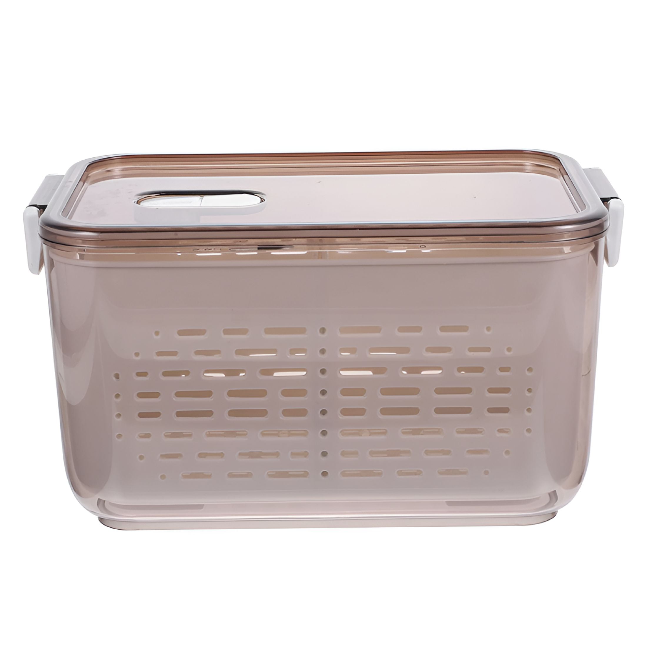 ACDANC 2026 New Drained Vegetable Basket Glass Fruit Storage Containers for Fridge Produce Refrigerator Box Snack Vegetables Strainer Salad Lunch Food with Lids