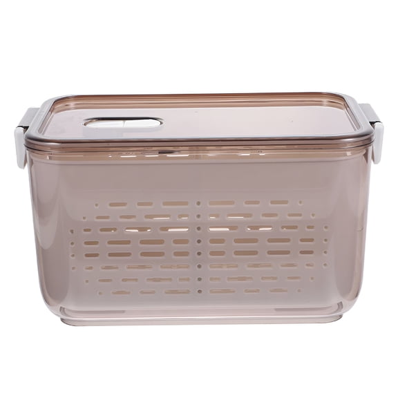 ACDANC 2026 New Drained Vegetable Basket Glass Fruit Storage Containers for Fridge Produce Refrigerator Box Snack Vegetables Strainer Salad Lunch Food with Lids