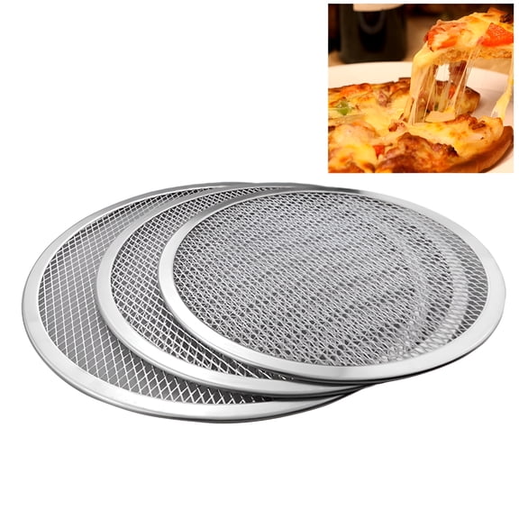 ACDANC 2026 New Durable Pizza Screen Aluminum Pizza Pan Thicken Non-Stick Net Round Pizza Mesh Pan Baking Tray Mesh Crispy Baking Mats Oven Baking Tray Net Cookware Plate Pan