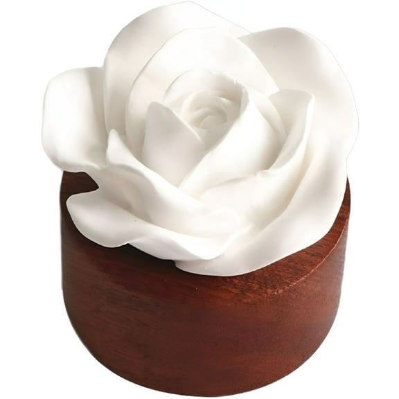 ACDANC 2026 New Essential Oil Passive Flower Diffuser-Rose Flower Porcelain Aromatherapy Diffusers for Small Mini Room,Desk Decorative,Bathroom for Home, Office, Bedroom, Relaxation, Meditation