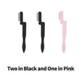thumbnail image 1 of ACDANC 2026 New Eyelash Brush Collapsible Eyelash Comb Steel Tooth Lash Brush for Daily Party Makeup Black and Pink, 1 of 6