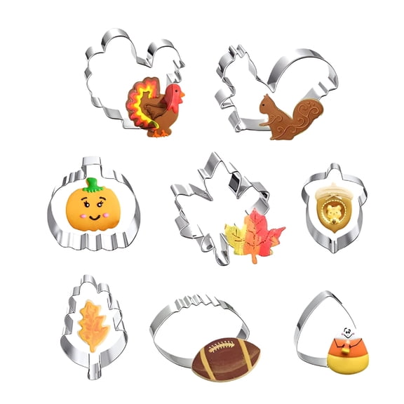 ACDANC 2026 New Fall Metal Cookie Cutters,Thanksgiving Fall Leaf Animals Cutter Mold for Kitchen Baking Autumn Fall Stainless Steel Biscuit Cutters for Thanksgiving Holiday Party Home Baking Tools