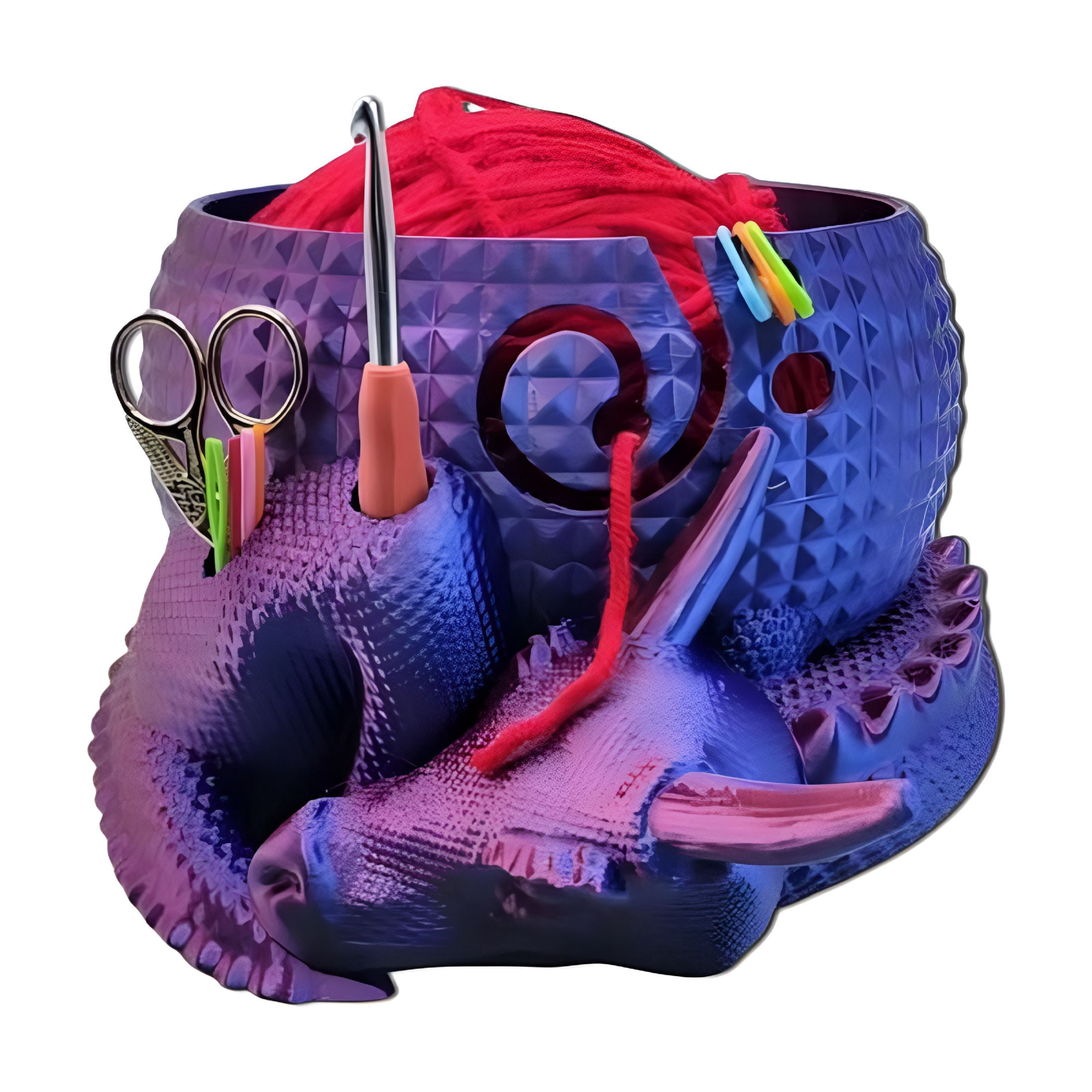 ACDANC 2026 New Fantasy Dragon and Egg Large Yarn Bowl for Crocheting,Perfect Gifts for the Knitter,6.88×4.92Inch (Purple),For Knitting,Crocheting,Crafting,Home Decor,Gift Giving
