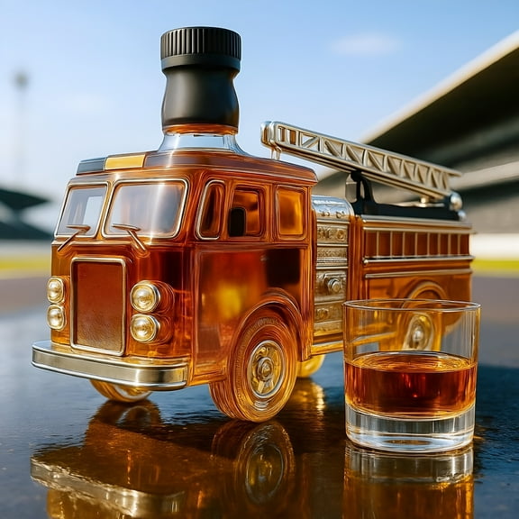 ACDANC 2026 New Fires Truck Whisky Decanter 354Ml High Borosilicate Glass Liquor Dispenser for Bourbon Collector'S Gift for Firefighters & Whisky Lovers