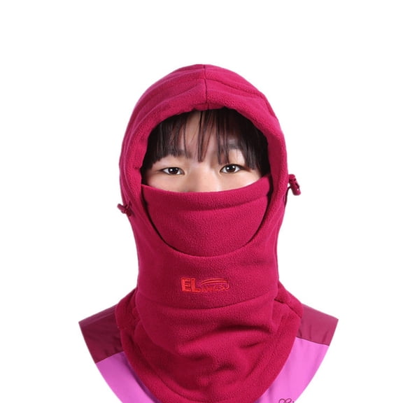 ACDANC 2026 New Fleece Beanie Windproof and Cold Proof Kids Ski Mask Soft and Comfortable Ski Mask for Kids Jujube Red for Skiing Snowboarding Winter Outdoor Activities Cold Weather Sports.