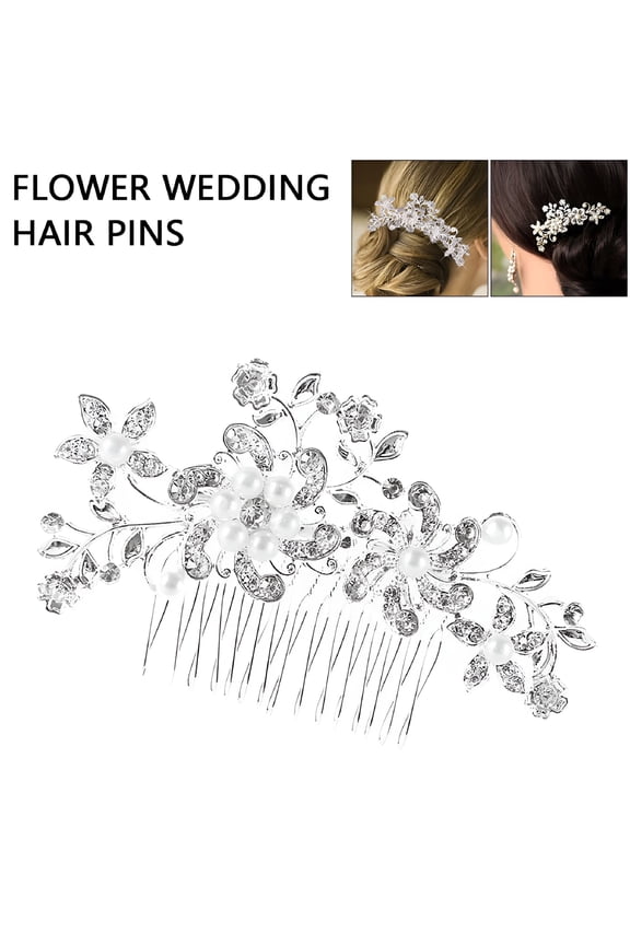 2026 New Flower Wedding Bridal Hair Accessories Comb Clips Crystal Diamante Pearls for Wedding, Bridal, Party, Prom, Photography