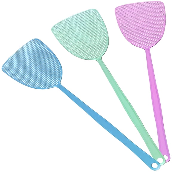 ACDANC 2026 New Fly Swatter,Large Manual Pest Control,Colorful Durable Long Plastic Handle Home Helper (3-Pack), for Indoor and Outdoor Use, Kitchens, Patios, Gardens, Offices.