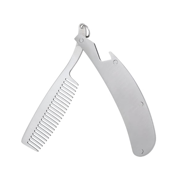 ACDANC 2026 New Folding Men'S Beard Comb Mustache Shaving Brush Stainless Steel Pocket Comb Facial Hair Brush for Home,Travel,Office,Gym