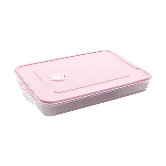 ACDANC 2026 New Food Containers,Fruit Tray,Single Layer Refrigerator Food Dumplings Airtight Storage Container Plastic Box,Kitchen Storage,Pink