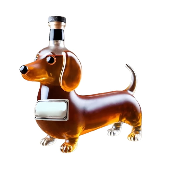 ACDANC 2026 New Funny Dachshund Dog Bottle,4D Engraved Dog Shaped Glasses,Unique Decanter for Men Dad,Home Bar Dachshund Lover Decor for Home,Bar,Office,Party