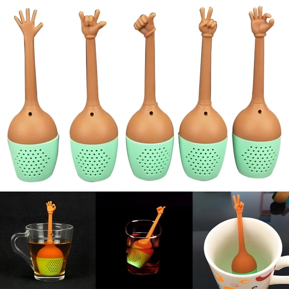 ACDANC 2026 New Funny Hand Gestures Tea Diffuser-Heat Resistant,Non-Stick,Easy to Use,Silicone Tea Infuser for Home, Office, Tea Parties, Gifting, Kitchen Use