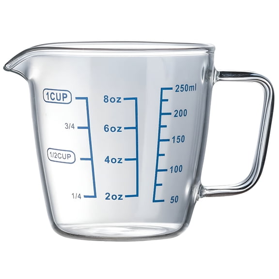 ACDANC 2026 New Glass Measuring Cup with Spout,Heat Resistant Borosilicate Glass Measuring Cups Pitcher with Handle,Graduated Beaker Mug for Cooking Baking,Microwave Measuring Cup with Scale 250Ml