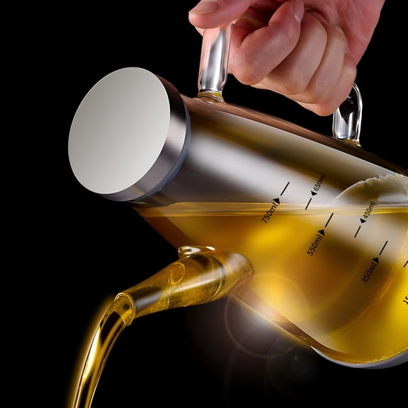 ACDANC 2026 New Glass Olive Oil Bottle Dispenser Large Glass Oil Dispenser Bottle with Lid&Stopper Leakproof Glass Oil&Vinegar Dispenser with Measurement Oil Dispenser Bottle for Kitchen