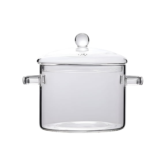 ACDANC 2026 New Glass Saucepan with Cover,1400Ml Stovetop Cooking Pot with Lid and Handle for Kitchen,Stovetop,Home Cooking Simmer Pot Clear Soup Pot,High Borosilicate Glass Cookware