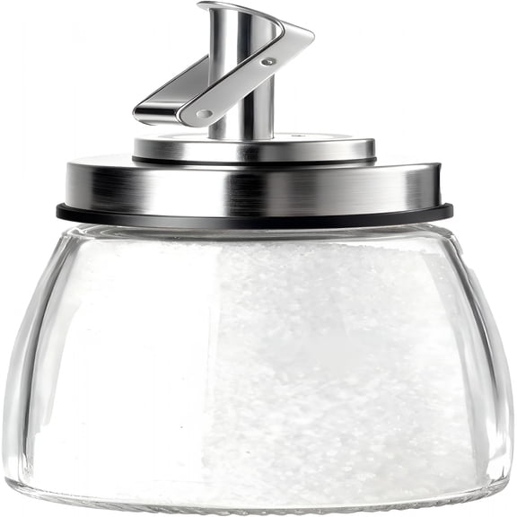ACDANC 2026 New Glass Sugar Dispenser with Stainless Steel Lid,Automatic Pour Spout,Sugar Container for Coffee Bar for Kitchen,Counter,Coffee Station Sugar Jar,Sugar Bowl,Salt Shaker,6Oz