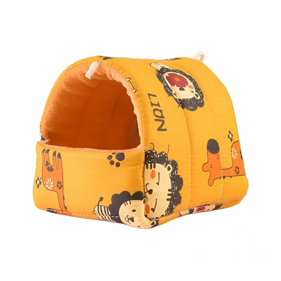 ACDANC 2026 New Guinea Pig Bed Cave,Cute Cartoon Pattern Soft Skin-Friendly Cozy Hamster House Hideout for Rabbits Hedgehog Squirrel Winter Nest Hamster Rats Cage Accessories Hamster Cage Accessories