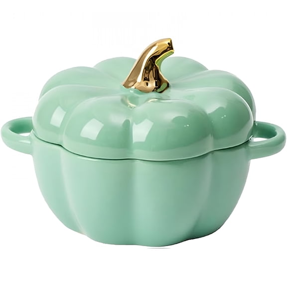 ACDANC 2026 New Halloween Ceramic Pumpkin Jar Oven Safe Pot with Lid Versatile Pumpkin Bowls for Cooking,Soup Food Storage,Mini Dutch Oven Pot Halloween Pumpkin Soup Bowls Food Storage Jar