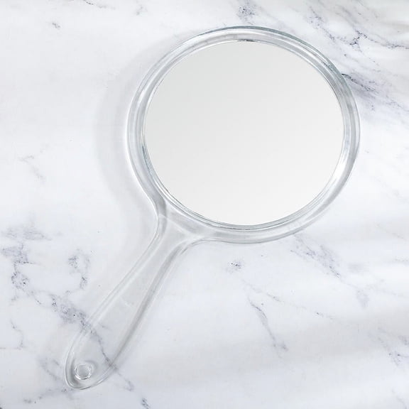 ACDANC 2026 New Hand Mirror Double-Sided Handheld Mirror 1X/3X Magnifying Mirror with Handle Transparent Hand Mirror Rounded Shape Makeup Mirror