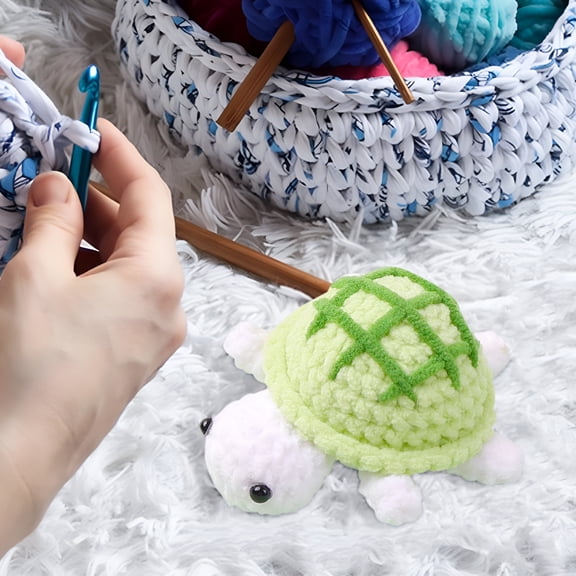 ACDANC 2026 New Handmade Mini Turtle Crochet,Positive Crochet Animals Cute Stuff Funny Knitted Wool Handwoven Ornaments Crochet Gifts for Woman,Coworkers,Friends,Family - Green