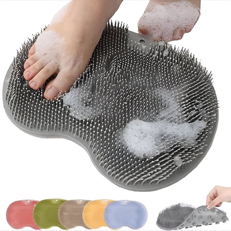 ACDANC Hands-Free Silicone Foot Scrubber Mat, Non-Slip Shower Exfoliating Spa Pad with Suction Cups