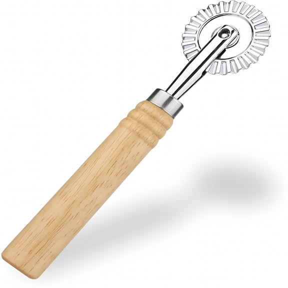 ACDANC Wooden Handle Pasta Cutter Wheel Fluted Ravioli Crimper Pizza Dough Roller Pastry Noodle Kitchen Baking Tool