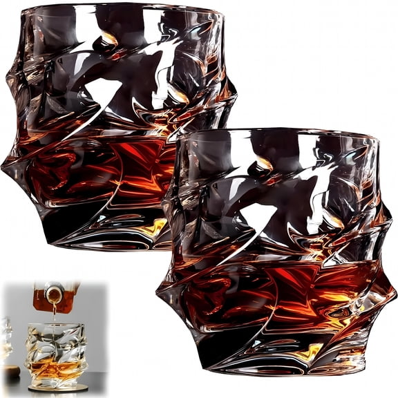 ACDANC 2026 New Japanese Crystal Whisky Glass,Old Fashioned Whiskey Glasses,Unique Cognac Glasses,Bourbon Gifts for Men,Heavy Crystal Bar Glassware,Rocks Glasses Set,Cigar Ashtray