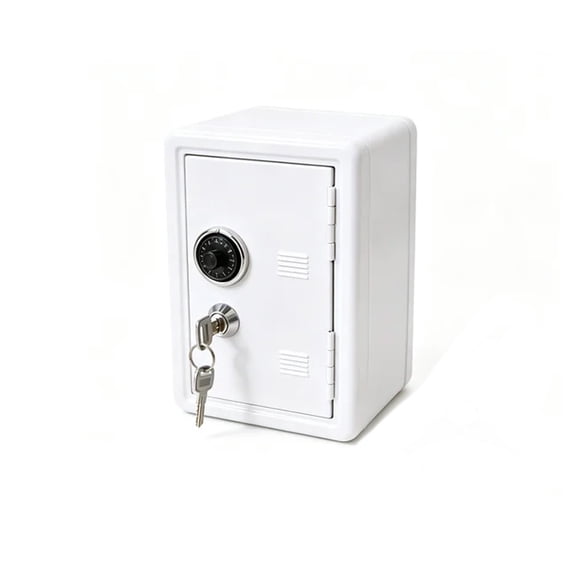ACDANC 2026 New Kids Bank Locker Compact and Exquisite Safe Box Savings & Decoration Dual Key Protection Lock Box for Kids Home Office White