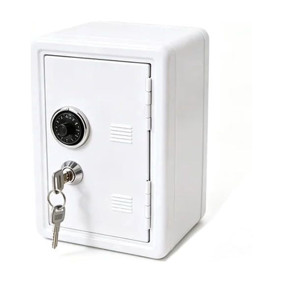 ACDANC 2026 New Kids Bank Locker Compact and Exquisite Safe Box Savings & Decoration Dual Key Protection Lock Box for Kids Home Office White