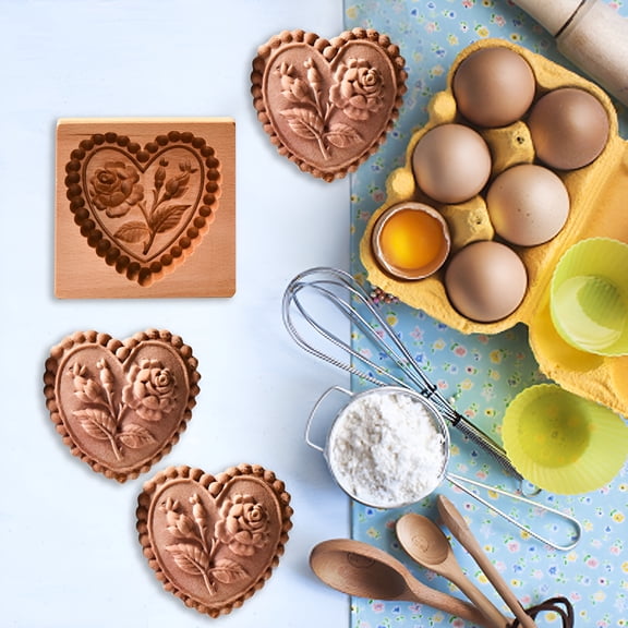 ACDANC 2026 New Kitchen Utensils,Biscuit Mold,Cookie Molds Provence Rose Cookie Stamp Embossing Molds Craft Decorating Baking Tool,Silicone Molds