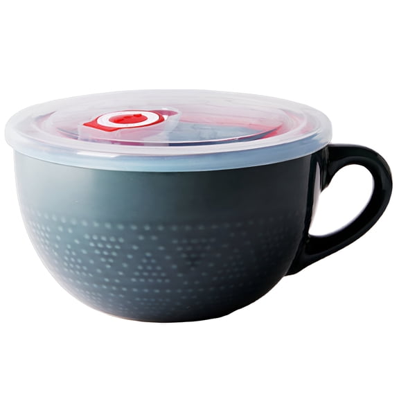 ACDANC 2026 New Large Coffee Mug Three Dimensional Dots Soup Bowls with Handles Breakfast Cup Tea Cups for Coffee Tea Lid Model 700Ml