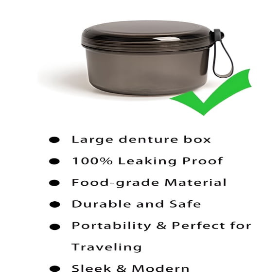 ACDANC 2026 New Large Denture Case,No-Leak Denture Container Cups for Soaking Full & Partial Dentures,Retainer Cleaning Box,Denture Bath Cup for Home Travel