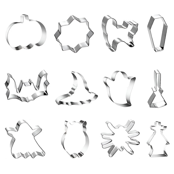 ACDANC 2026 New Large Halloween Cookie Cutters Set 7.5 Inch Extra Large Pumpkin Bat Ghost Shapes Stainless Steel Metal Giant Cookie Cutters Molds for Halloween Day Baking Party Kitchen Accessories
