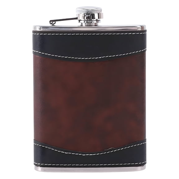 ACDANC 2026 New Leather Hip Flasks with Funnel Mini Brown Hip Flask Stainless Steel Flask Pocket Liquor Flask for Liquor for Men Women Bar Groomsmen Gifts