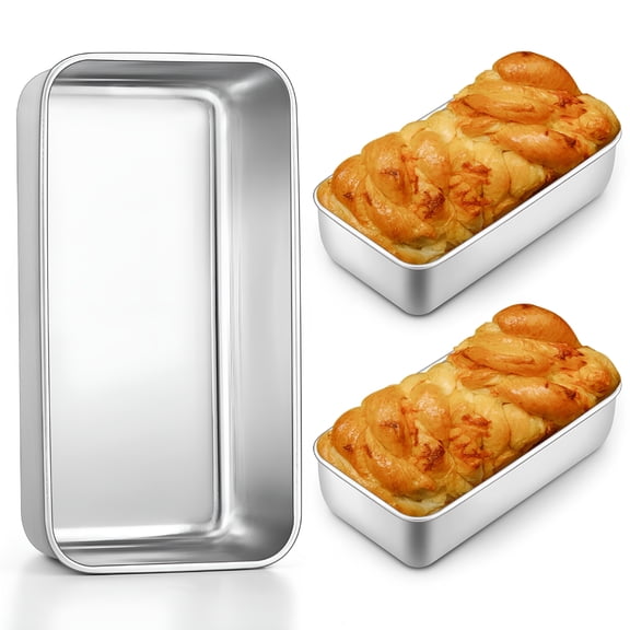 ACDANC 2026 New Loaf Pan Set of 3,9X5 Inch Bread Pans,Stainless Steel Loaf Toast Baking Pans for Bread Meatloaf Lasagna Cake,Healthy & Non Toxic,Deep Side & Smooth Roll,Oven & Dishwasher Safe