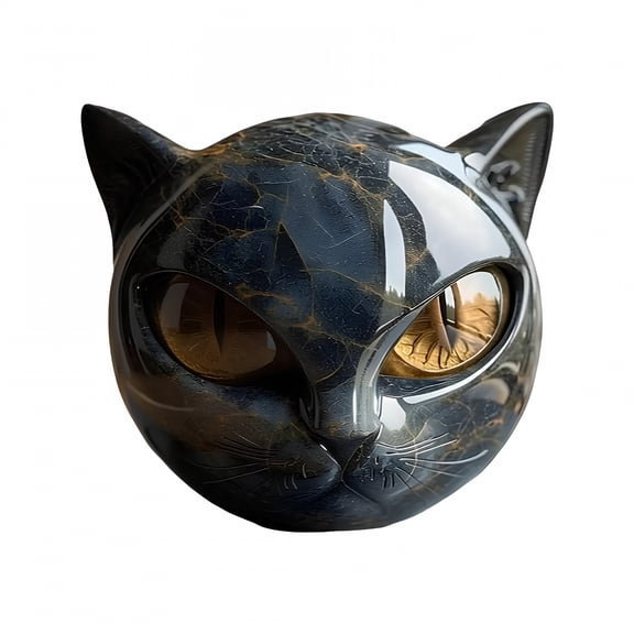 ACDANC 2026 New Luxury Black Cat Stone Sculpture,Elegant Home Dcor&Gift-Ready Art Piece,Black Obsidian Crystal Gemstone Cat,Figurine Carved Healing,Decoration Gemstones Gifts