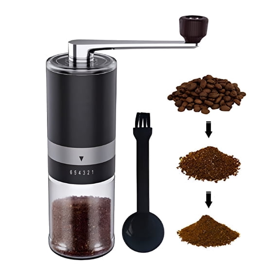 ACDANC 2026 New Manual Coffee Grinder with Adjustable Coarse Setting,Conical Burr Coffee Grinder Premium Stainless Steel Conical Burr Mill,Ceramic Burr Grinder for French Press,Drip Coffee,Black