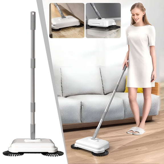ACDANC 2026 New Manual Push Brooms and Mop Combo-2-In-1 Dry Sweep and Wet Mop with Adjustable Stainless Steel Handle,102Cm,Microfiber Pads for Hard Floors-Compact,Lightweight for Home,Not for Carpet
