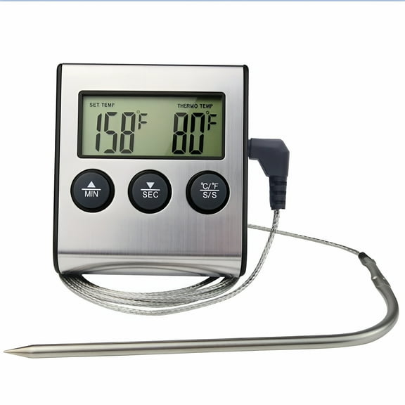ACDANC 2026 New Meat Thermometer Barbecue Food Cooking Thermometer Probe Steak Bbq Temperature Gauge Kitchen Cooking Tools Timer Temperature Manually Set