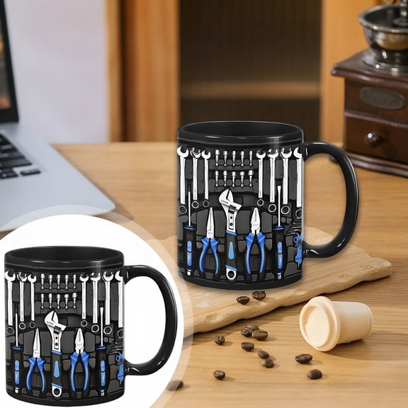 ACDANC 2026 New Mechanic Coffee Mug Toolbox Set Car Handyman Kit Wrenches Tool for Husband 11 Oz Ceramic Tea Cup Toolbox Coffee Mug for Home,Office,Garage,Workshop,Gift