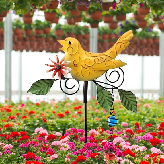 ACDANC 2026 New Metal Bird Decorative Garden Stakes,Outdoor Spring Garden Decor,Indoor Outdoor Lawn Pathway Patio Ornaments,14.2 Inch Outdoor Metal Garden Decor Shaking Head Yard Art
