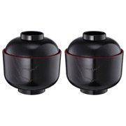ACDANC 2026 New Microwavable Ramen Bowl with Lid,Japanese Style Miso Soup Bowl for Home,Office,Dorm 2 Pcs,Black