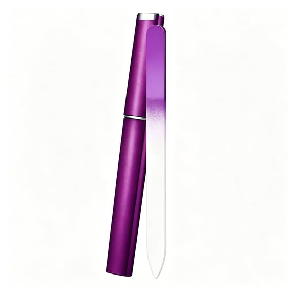 ACDANC 2026 New Nail File Glass Nail File 2 Pack Premium Glass Nail File with Case Crystal Nail File Professional Salon Manicure Tool for Natural Nails, Purple