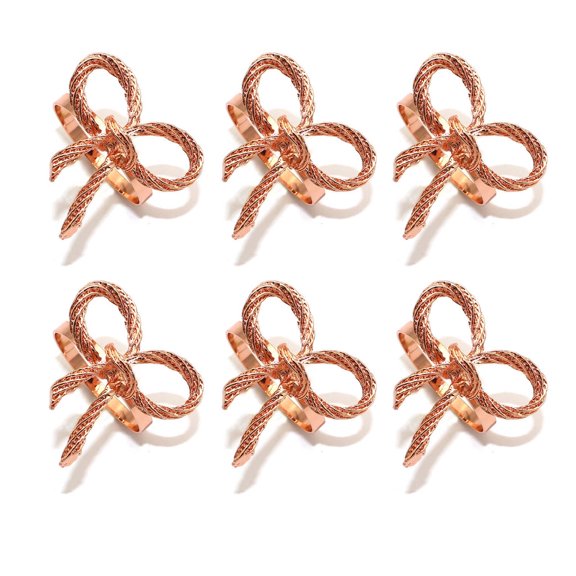 ACDANC 2026 New Napkin Rings,Elegant Gold Napkin Rings for Guests,Curved Metal Napkin Rings for Dinner,Rose Gold