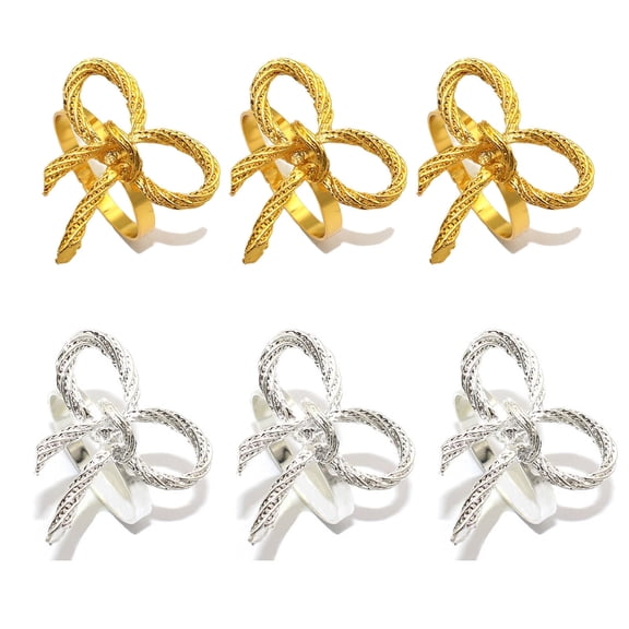 ACDANC 2026 New Napkin Rings Elegant Gold Napkin Rings for Guests Curved Metal Napkin Rings for Dinner for Wedding Party Dining Gold&Silver