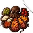 thumbnail image 1 of ACDANC 2026 New Octopus Charcuterie Platter -Serving Platters Ocean Themed Serving Board with 8 Tentacles for Cheese,Meats&Fruits,Unique Gift Seafood Lovers(Brown-A), 1 of 7