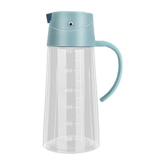 ACDANC 2026 New Olive Oil Dispenser Bottle Leakproof Glass Oil Container with Non-Slip Handle Automatic Cap&Stopper True No Drip Auto Flip Cooking Oil Dispenser for Cooking (630Ml) 21.30 Oz Blue