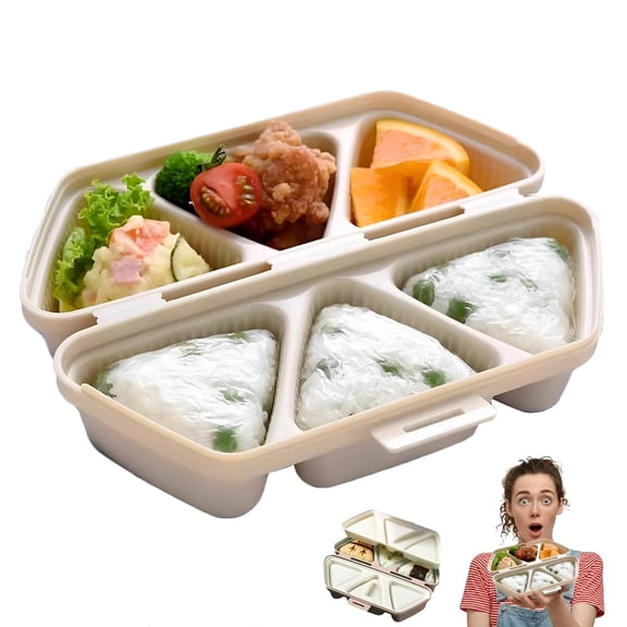 ACDANC 2026 New Onigiri Mold Triangle Sushi Mold - 6 in 1 Cavity Press Onigiri Rice Balls Non-Stick Maker Tools for Seaweed Rice Balls Sushi Musubi,Quick to Make and Easy to Store Carry and Clean,1Pc
